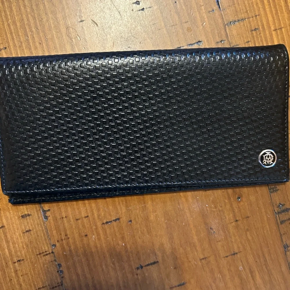 Dunhill Black Woven Pattern Card Holder